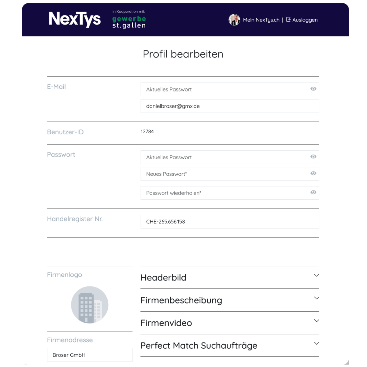 Persoenlichen Profil